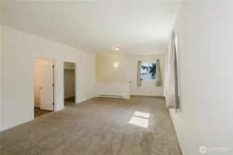 The window looks out to the east and water view.  It has it's own full bath and a walk-in closet.