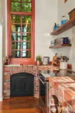 Authentic original rustic Mission inspired brick contertop.