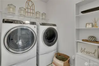 Laundry with nearly new washer & dryer ~