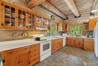 Kitchen with Custom Pine cabinets