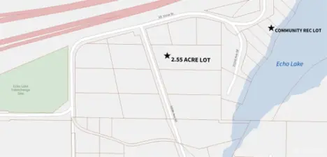Location to lot compared to community rec lot and Echo lake