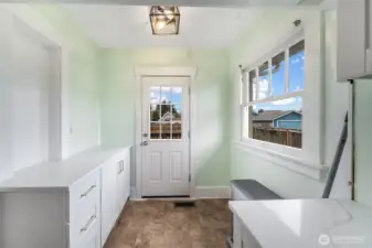 Added additional counter space and storage on the left