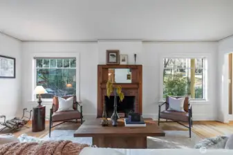 Picture windows, glowing oak hardwoods, beautiful natural light.