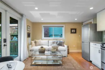 Lovely 1-bedroom ADU has its own entrance, laundry and electrical panel. Sellers have had great success with this unit as a rental.