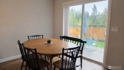 dining room area and sliding door to backyard