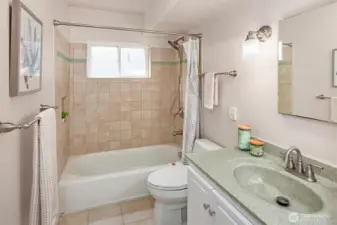 The main floor bathroom has heated floors and very spacious!
