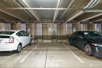 Second dedicated parking space in the secure parking garage. An extra parking space is hard to come by in an urban setting, but this unit has TWO of them.