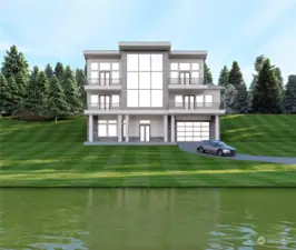 This is a 3D rendering of the final house plans, designed by our architect.