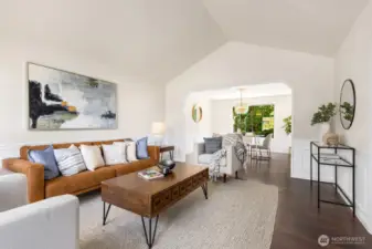 Front living flows seamlessly into formal dining