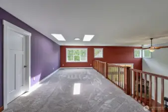 Loft upstairs offers not only bonus space, but a wonderful view of the great room.
