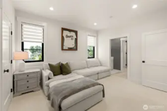 4th bedroom w/a view of the Jack & Jill bedroom.