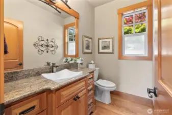 This is the lovely guest bathroom off the hallway!