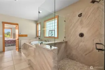 Huge walk-in shower and jetted tub off the primary bedroom!