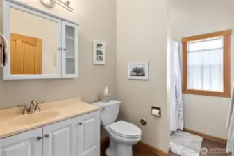 Shop Studio has 3/4 bathroom!