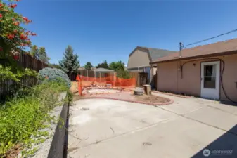 Rear patio and yard