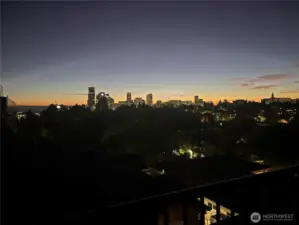 City lights viewed from the unit’s deck.