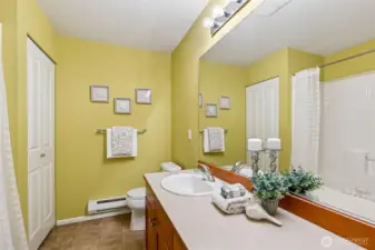 Main bathroom . . . Sunshiny day! What a way to kick off your morning!  (or paint to your heart's content)