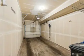 Extra long garage allows for your car PLUS storage.