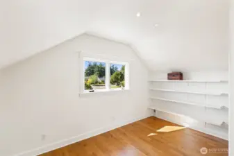 Here is another photo of the Studio space with shelving.
