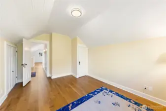 Here is the second upper level Bedroom with a large walk-in closet on the right.  That closet opens into a little dressing room and additional storage space.  There even more clean, dry storage on the left side closet.