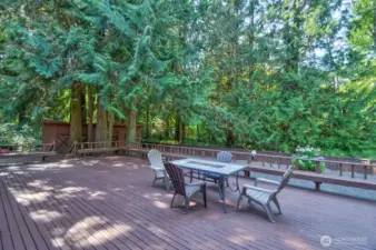 Large wooden deck for entertaining.