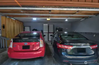 True TWO car garage.