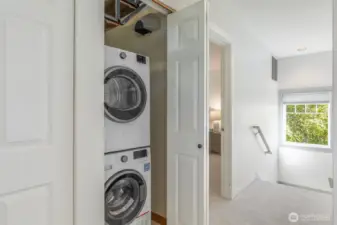 Super convenient location for laundry. The bedrooms, washer and dryer all within steps of each other making laundry day a breeze!