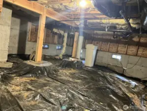 A very "tall crawl" space.  Easy access and plenty of storage.