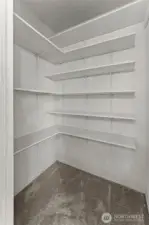 Addjacent door in dining room opens to a large pantry closet, offering excellent storage
