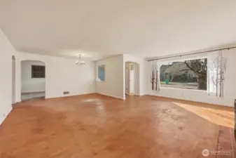 The dining room adjoins the living space.