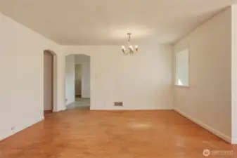 Dedicated dining space right off the kitchen.