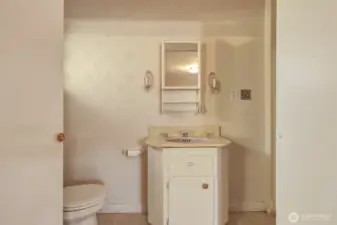 Three-quarter bath off the primary bedroom.