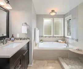 2nd vanity, tub and walk-in shower