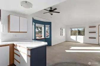 Vaulted ceiling and tons of natural light.