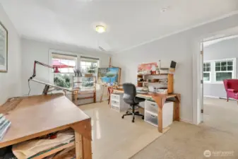 Studio/office/dressing room.  Set up here as a painting studio.