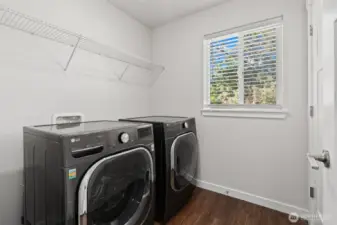 Upstairs laundry offers easy access from all three bedrooms.