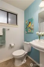 Full primary bath with tiled floor