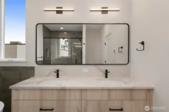This dual-vanity sink makes life easy!