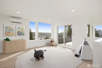 This could even make the perfect playroom. This image is virtually staged.