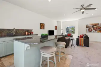 On the top floor, you'll find a dreamy entertaining space with a full wet bar.