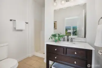 Bathroom on the top floor with shower.