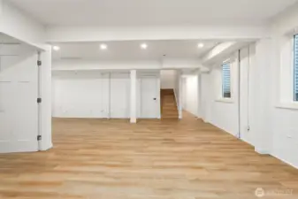 Open space could be a home gym, game room, home theatre, or where the guests come to stay.