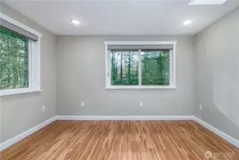 Office with skylight at entry