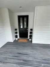 Front entryway with new trex deck.