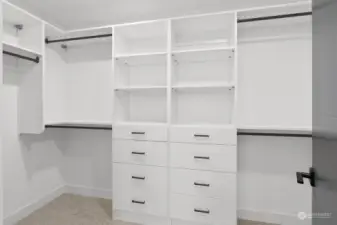 Primary Bedroom walk-in closet.