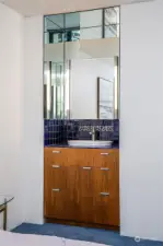 (vanity in room plus bathtub/shower and toilet separate)