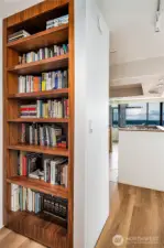 Built-in book case in hallway