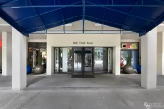 Covered entry and awning on 3rd Avenue