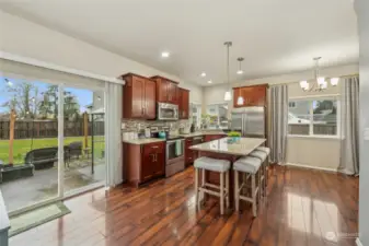 Kitchen and dining room.