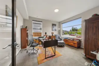 Office/ den with french doors